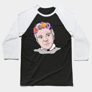 Gilles Deleuze - Philosophy Portrait With Flower Crown Baseball T-Shirt